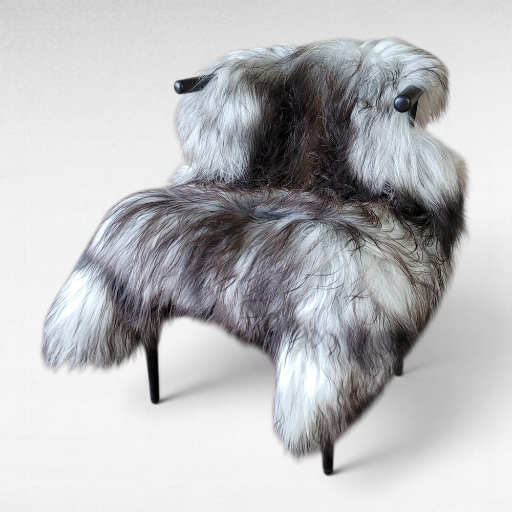 Genuine Icelandic Sheepskin Rug Gray Wide Long Silky Soft 52" x 38"